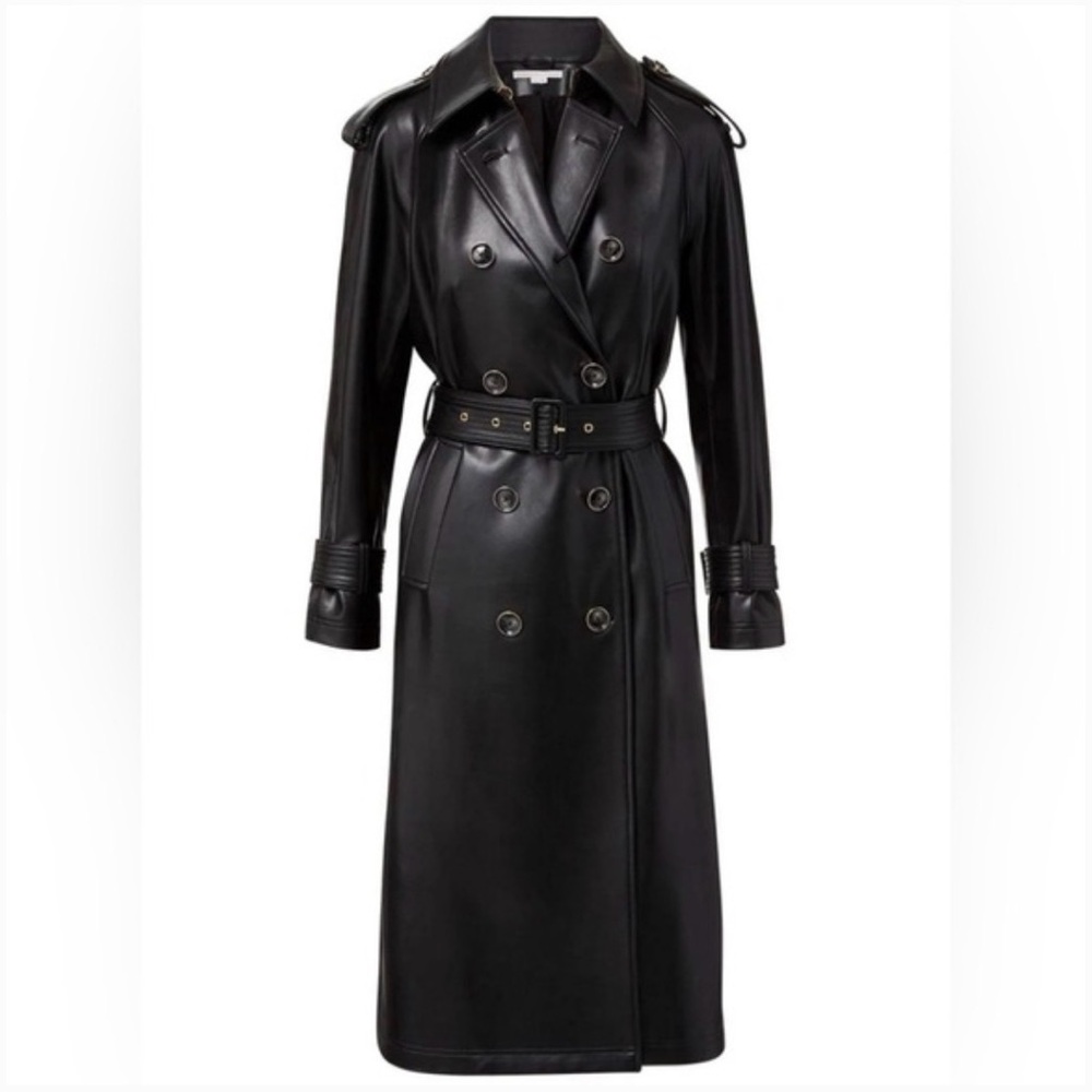Veronica Beard Conneley Vegan Leather Trench Coat